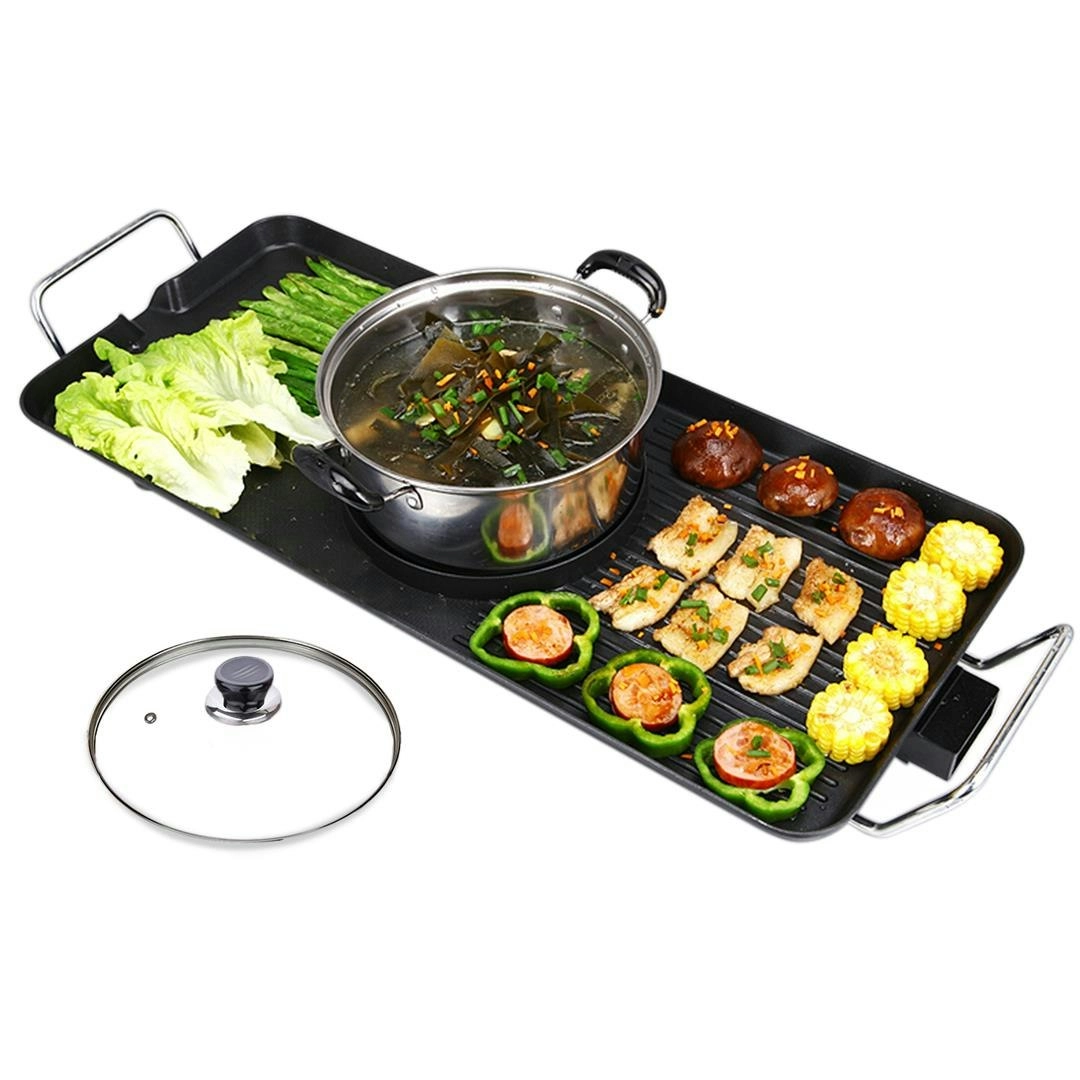 Soga Electric Steamboat Asian Hot Pot Soup Maker Fondue Teppanyaki Hotpot Grill