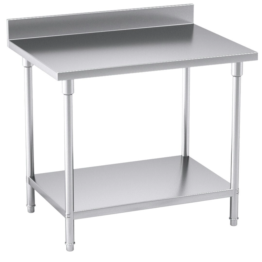 Soga Commercial Catering Kitchen Stainless Steel Prep Work Bench Table with Back-splash 100*70*85cm