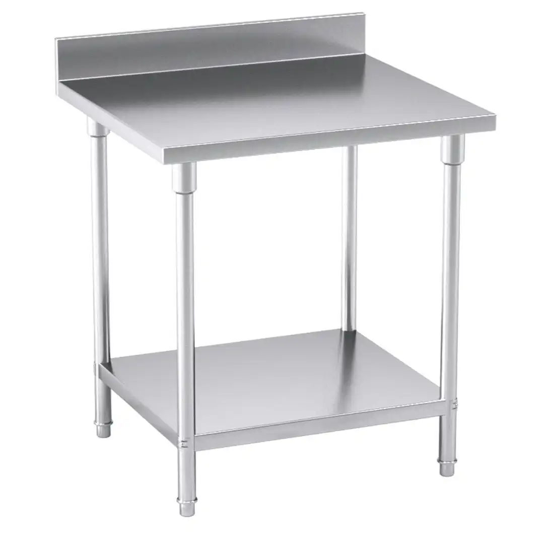 Soga Commercial Catering Kitchen Stainless Steel Prep Work Bench Table with Back-splash 80*70*85cm