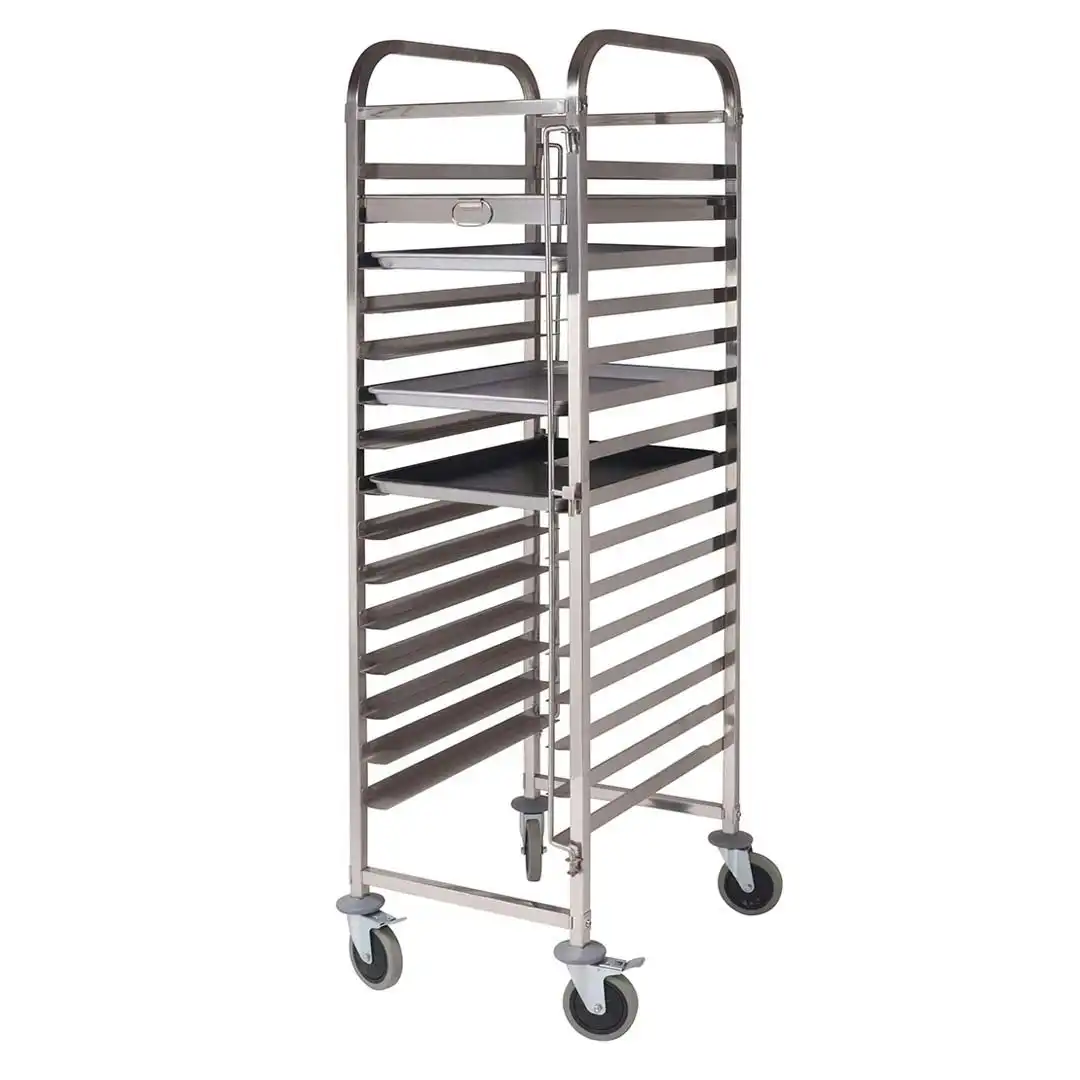 Soga Gastronorm Trolley 16 Tier Stainless Steel Cake Bakery Trolley Suits 60*40cm Tray