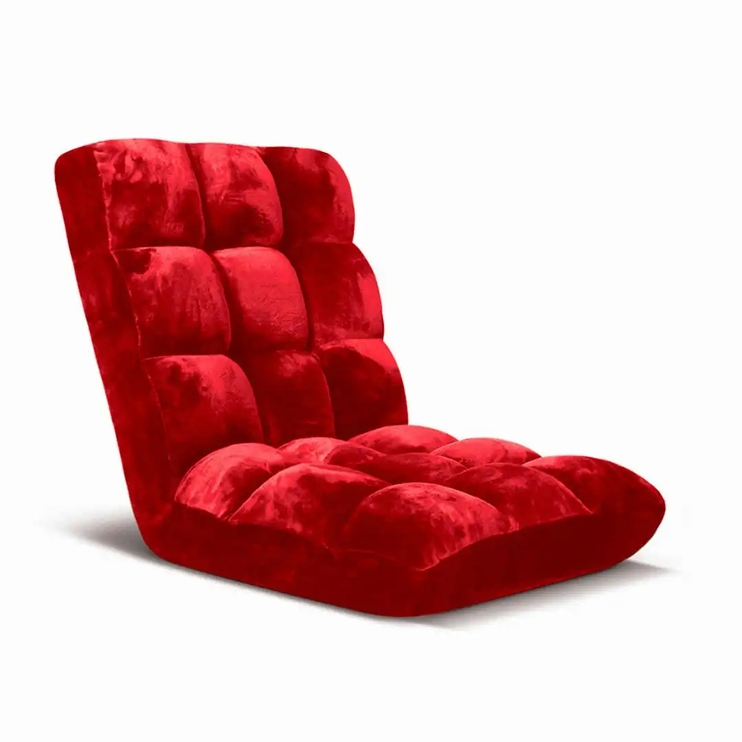 Soga Floor Recliner Folding Lounge Sofa Futon Couch Folding Chair Cushion Red