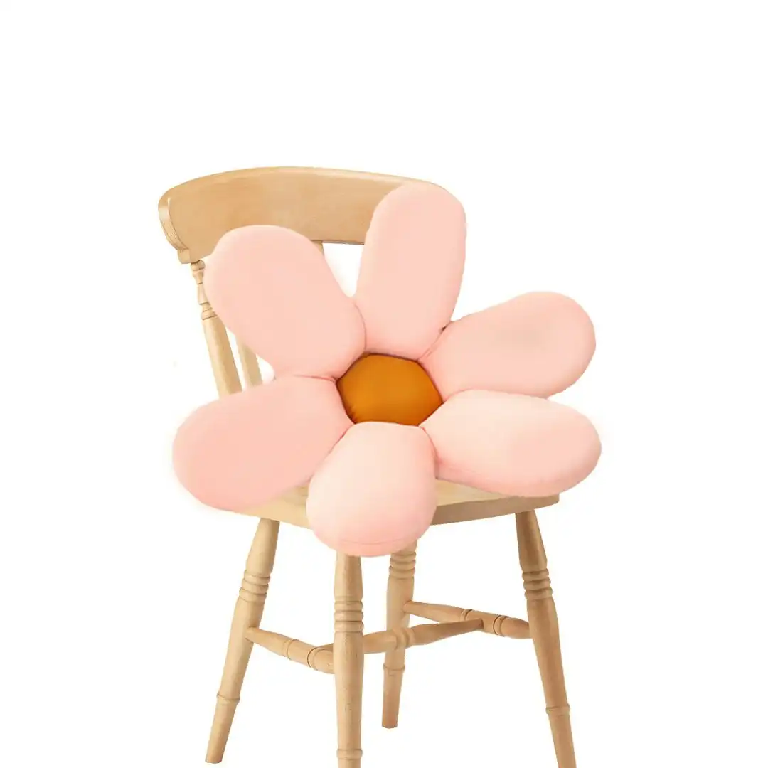 Soga Pink Daisy Flower Shape Cushion Soft Leaning Bedside Pad Floor Plush Pillow Home Decor