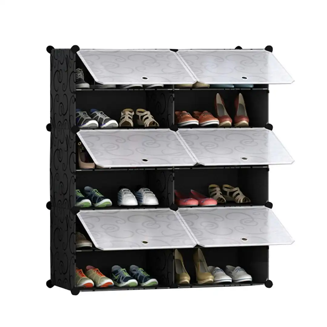 Soga 6 Tier 2 Column Shoe Rack Organizer Sneaker Footwear Storage Stackable Stand Cabinet Portable Wardrobe with Cover