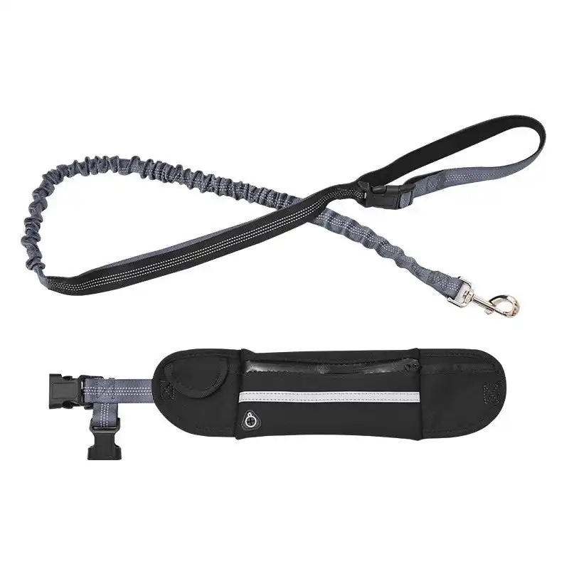 Soga Black Adjustable Hands-Free Pet Leash Bag Dog Lead Walking Running Jogging Pet Essentials