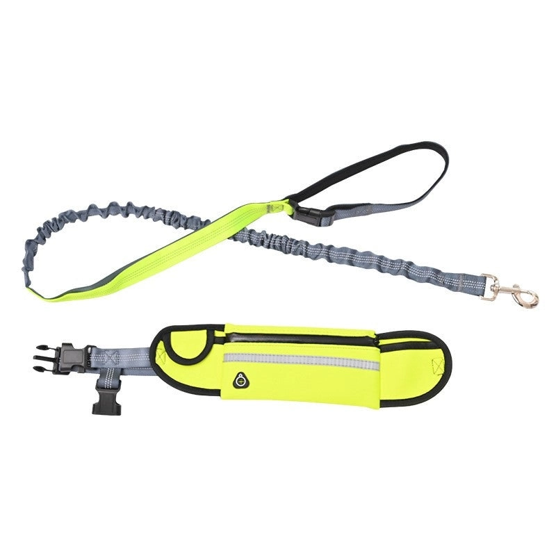 Soga Yellow Adjustable Hands-Free Pet Leash Bag Dog Lead Walking Running Jogging Pet Essentials