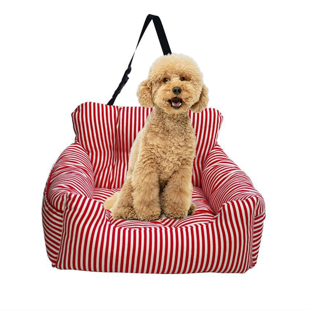 Soga Red Pet Car Seat Sofa Safety Soft Padded Portable Travel Carrier Bed