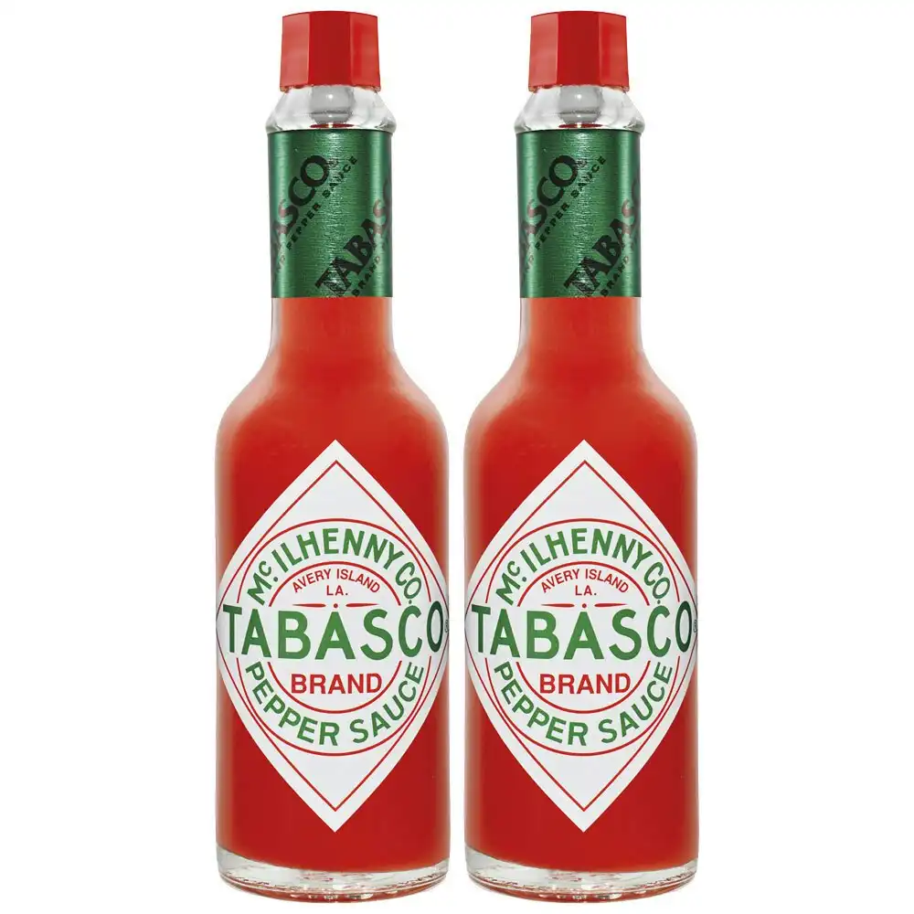 2x Tabasco 60ml Red Pepper Hot/Chilli/Spicy Sauce Kitchen/Pantry Food Condiment