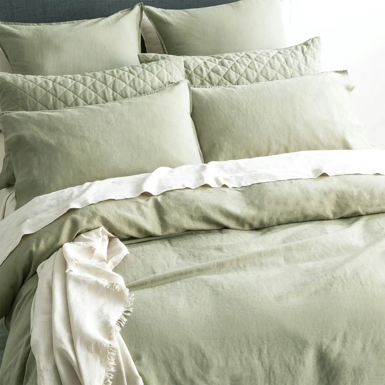 Cavallo Linen Quilt cover Jade