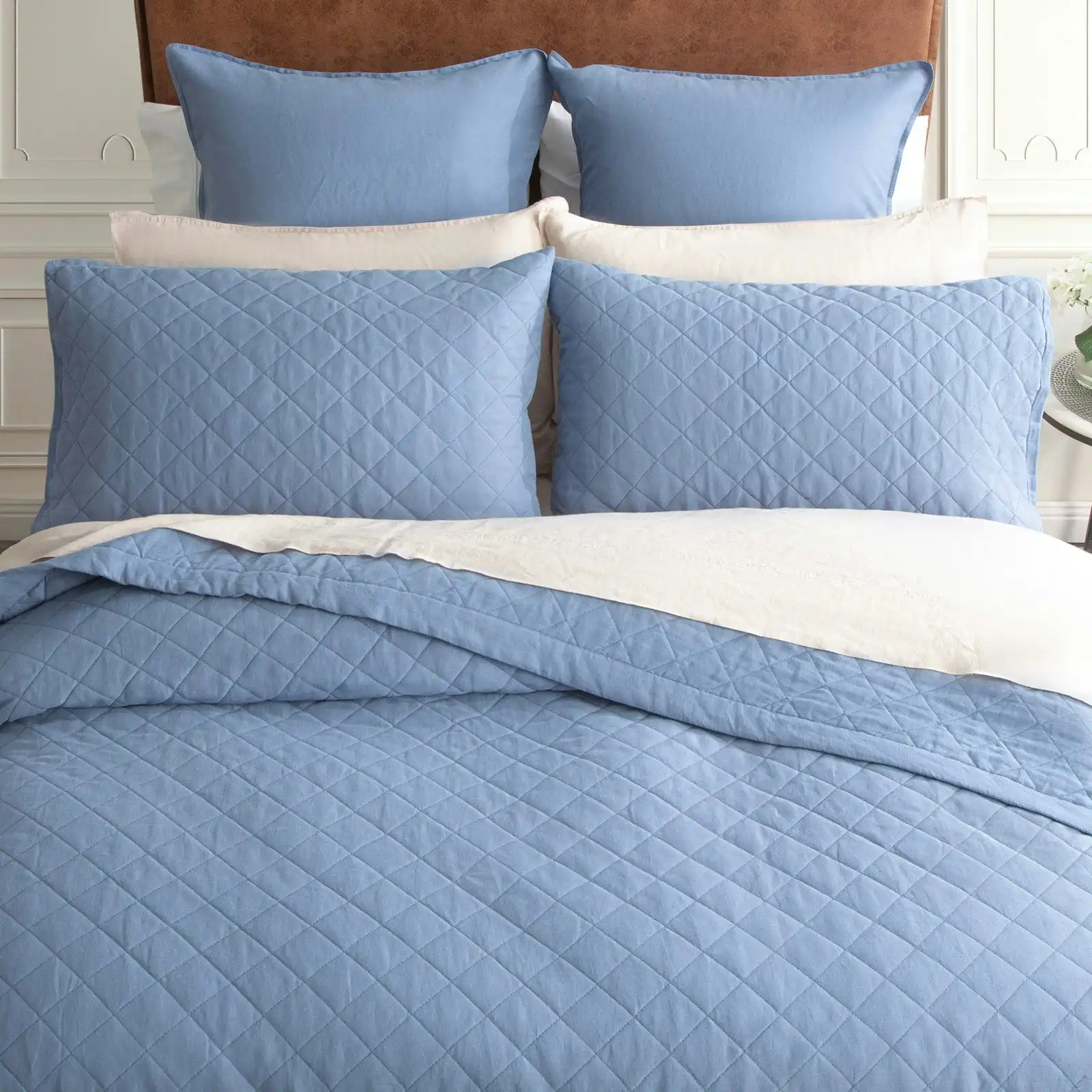 Linen Stonewashed Coverlet Cavallo Denim