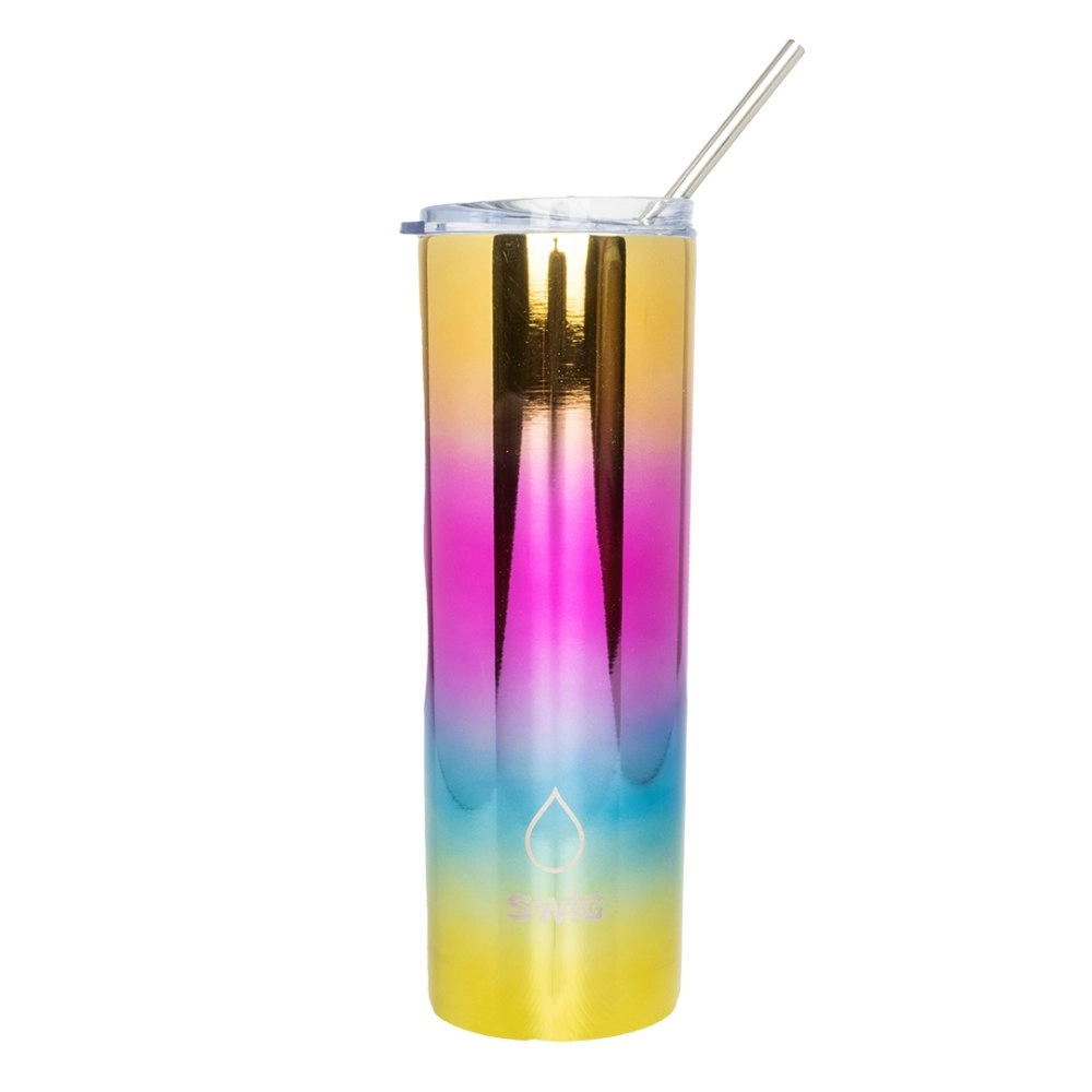 Swig Skinny Tumbler Metallic Rainbow 590mL