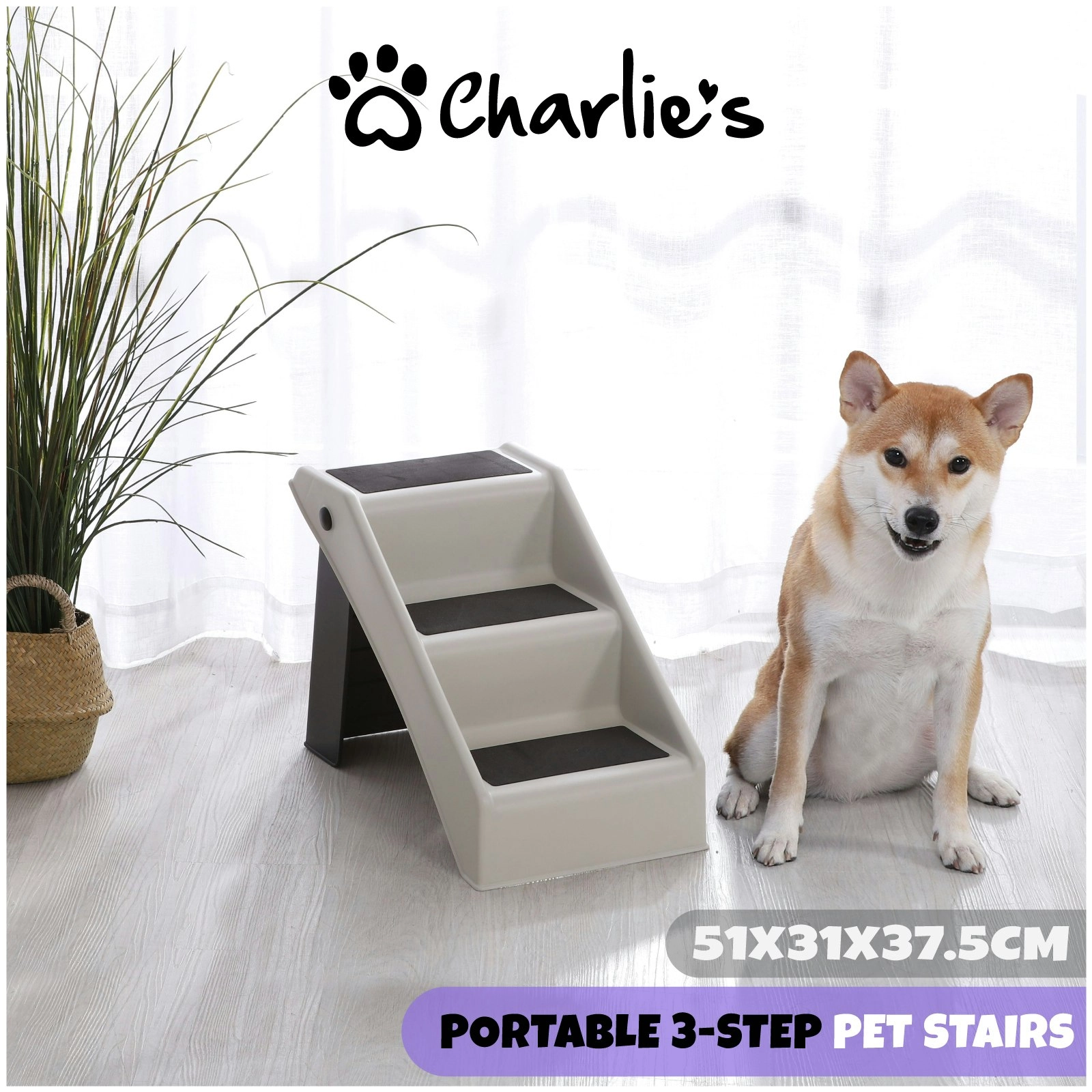 Charlie's Dog Stairs Grey