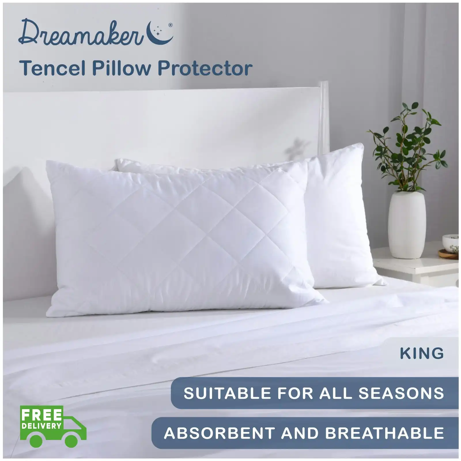 9009554 Dreamaker  Tencel  pillow protector KING