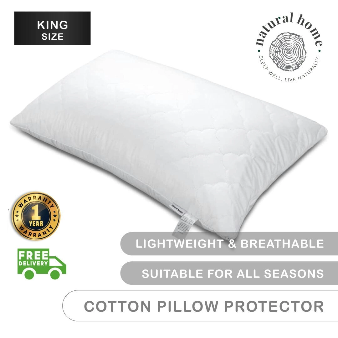 Natural Home Cotton Pillow Protector King