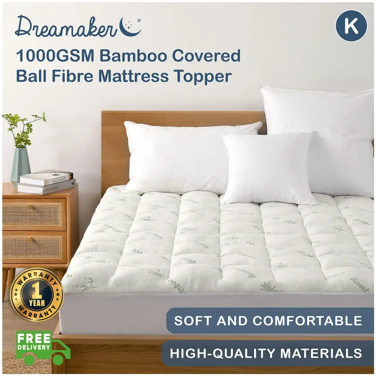 9009272 Bamboo Mattress Topper KB