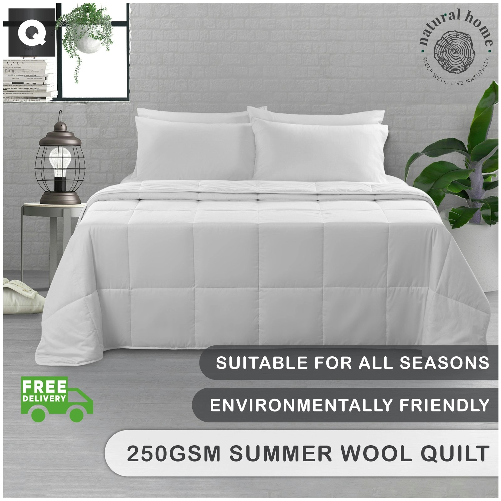 7007014 Natural Home Summer Wool Quilt 300gsm QB