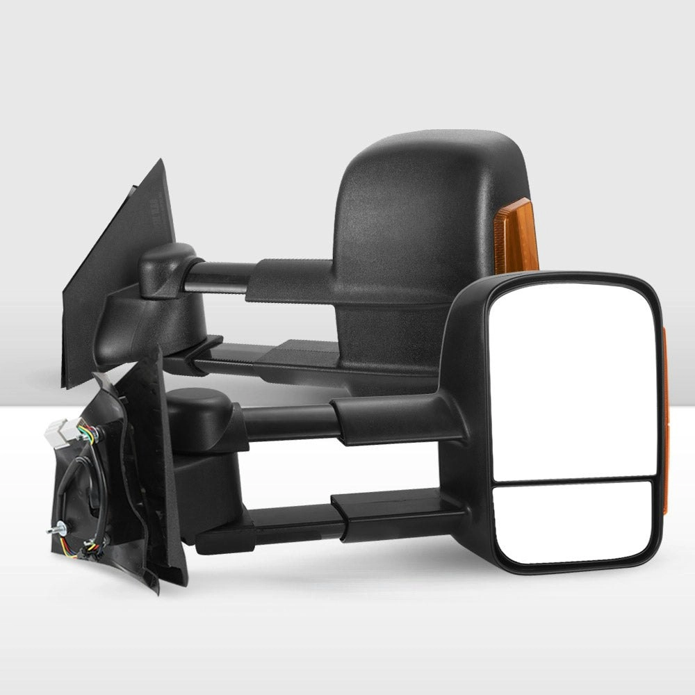 San Hima Extendable Towing Mirrors for Mazda BT-50 2012 to Mid-Year 2020 Black