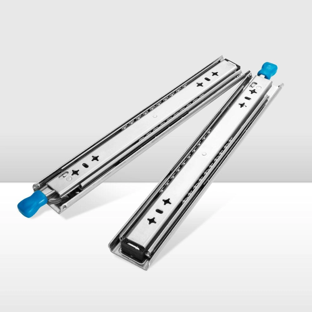 125KG Pair Locking Drawer Slides 400mm Runners Trailer Draw Full Extension 4WD