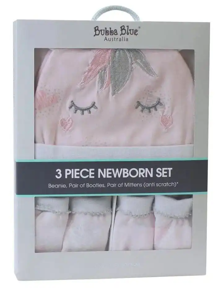 Bubba Blue Unicorn Magic 3-Piece Layette Set for baby girls | Pink