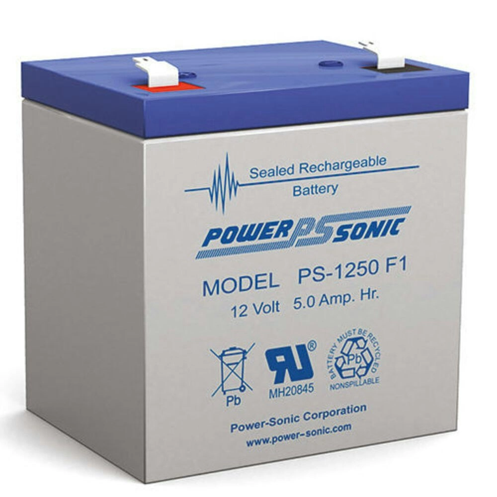 Powersonic PS1250 12V 5AMP SLA Rechargeable Battery F1 Terminal Sealed Lead Acid