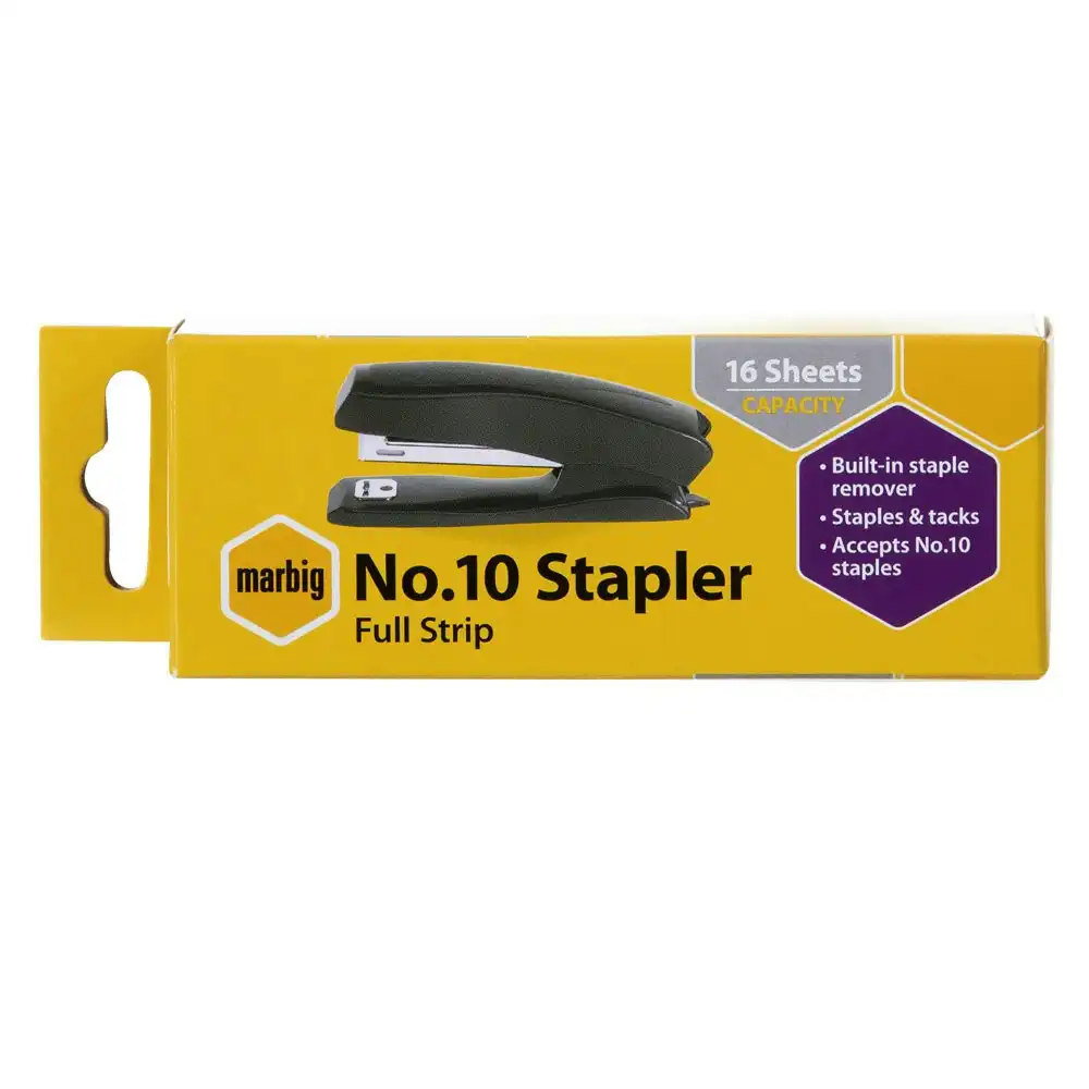 Marbig No.10 16 Sheets Full Strip Stapler Paper Binder/Binding Office/School BLK