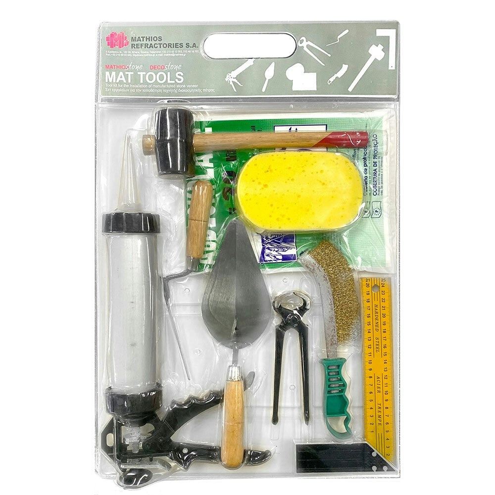 9pc Masonry Tiling DIY Installing Mallet/Trowel Tool Kit f/Tile/Stone Veneer Set