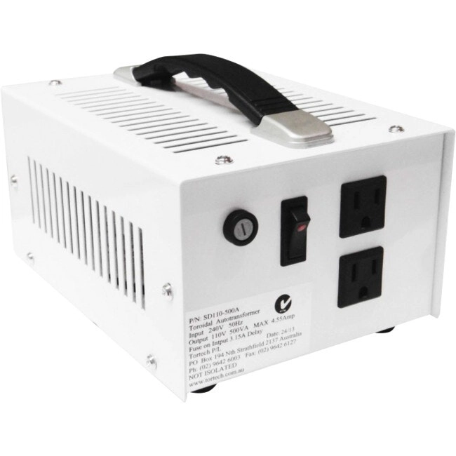 Tortech 500W 240V To USA 110V Stepdown Transformer Converter w/Overheat Protect