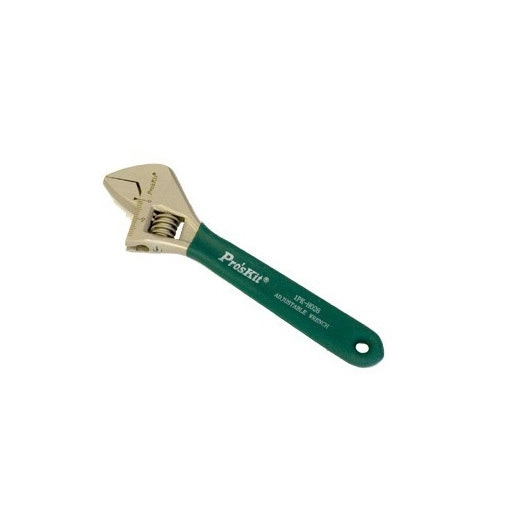 Proskit AW6 6in 150mm Adjustable Wrench Steel Tool w/ Insulated Soft Grips Green