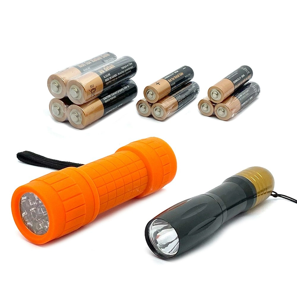 2PK Tomcat LED Pocket Light Torch Flashlight w/AAA & AA Duracell  Battery Pack