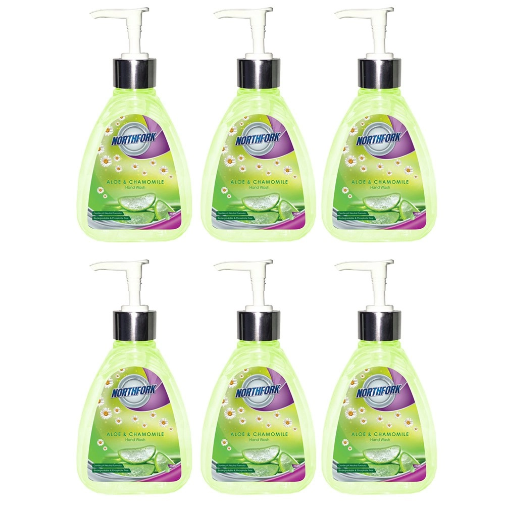 6PK Northfork 250ml Hygienic Cleaning Liquid Hand Wash Aloe Chamomile Hygiene