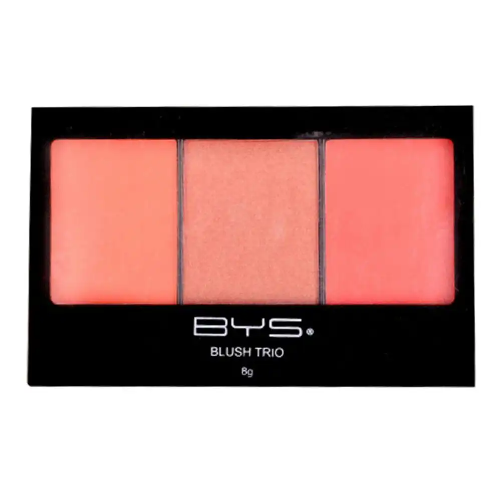 BYS Blush Trio Coral Me In 3 Shades Cosmetic Beauty Face/Cheek Makeup Red/PNK 8g