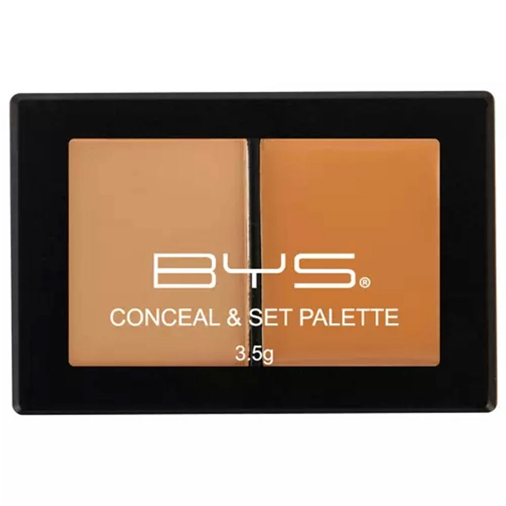 BYS Conceal/Set Palette Natural Tan Face Makeup Cosmetics Beauty 2 Shades 3.5g