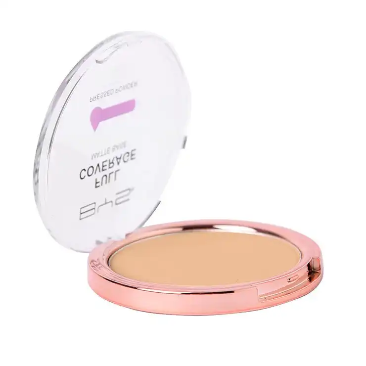 BYS Full Coverage 8g Pressed Powder w/ Hyaluronic Acid Face Makeup Medium Beige