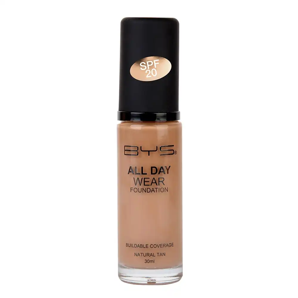 BYS 30ml All Day Wear SPF20 Liquid Foundation Face Makeup Cosmetics Natural Tan