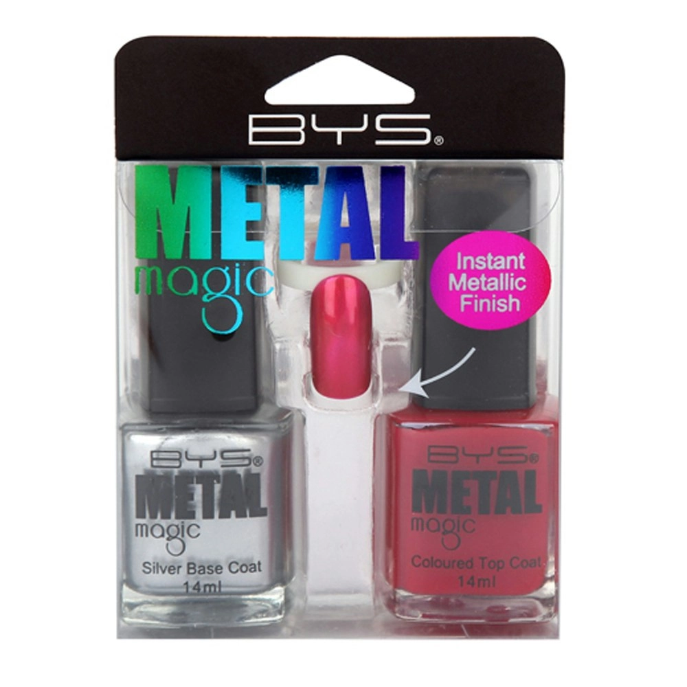 2pc BYS Metal Magic Princess Ruby Nail Polish Enamel Lacquer Metallic Quick Dry