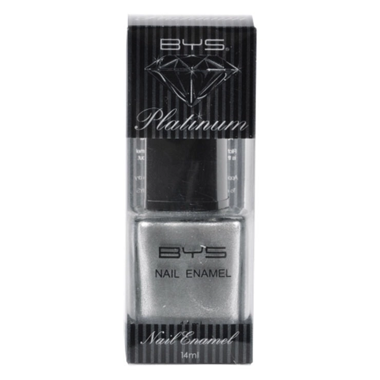 BYS Platinum Metallic Silver Nail Polish Enamel Lacquer Lasting Quick Dry 14ml