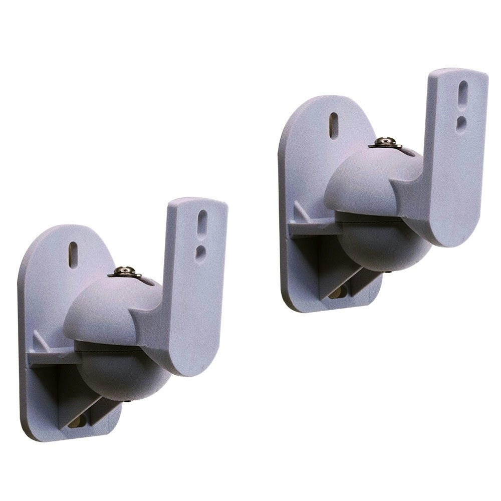 1 Pair Cinema IQ Universal Adjustable 8kg Pan/Tilt Speaker Brackets/Mount Silver