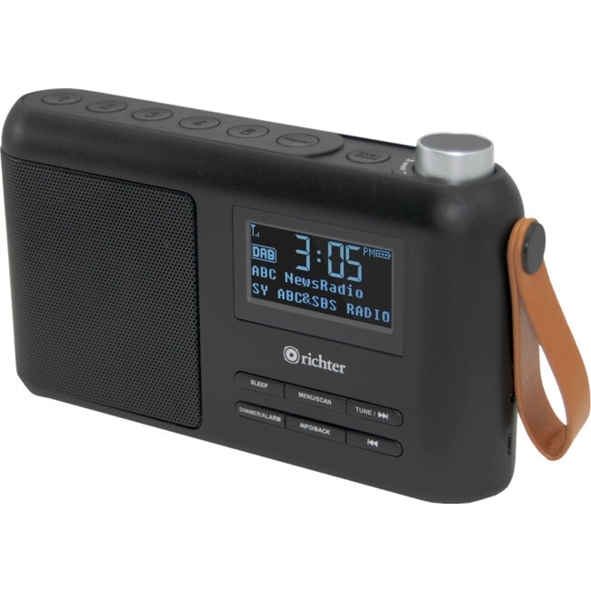 Richter Portable DAB+ Digital FM Radio LCD Display w/Bluetooth Black Music/Audio