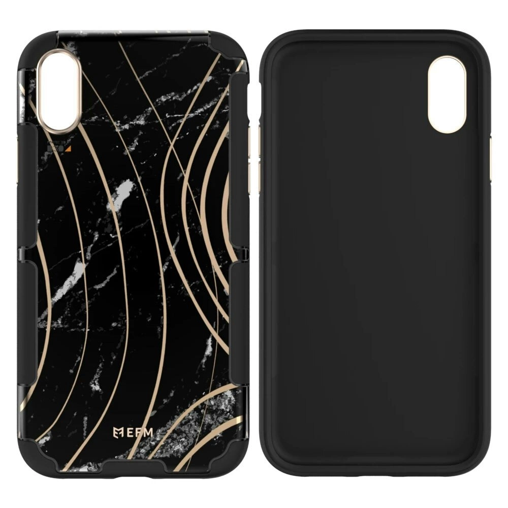 EFM Cayman InStyle D3O Case Armour Cover for Apple iPhone XS Max Black Marble