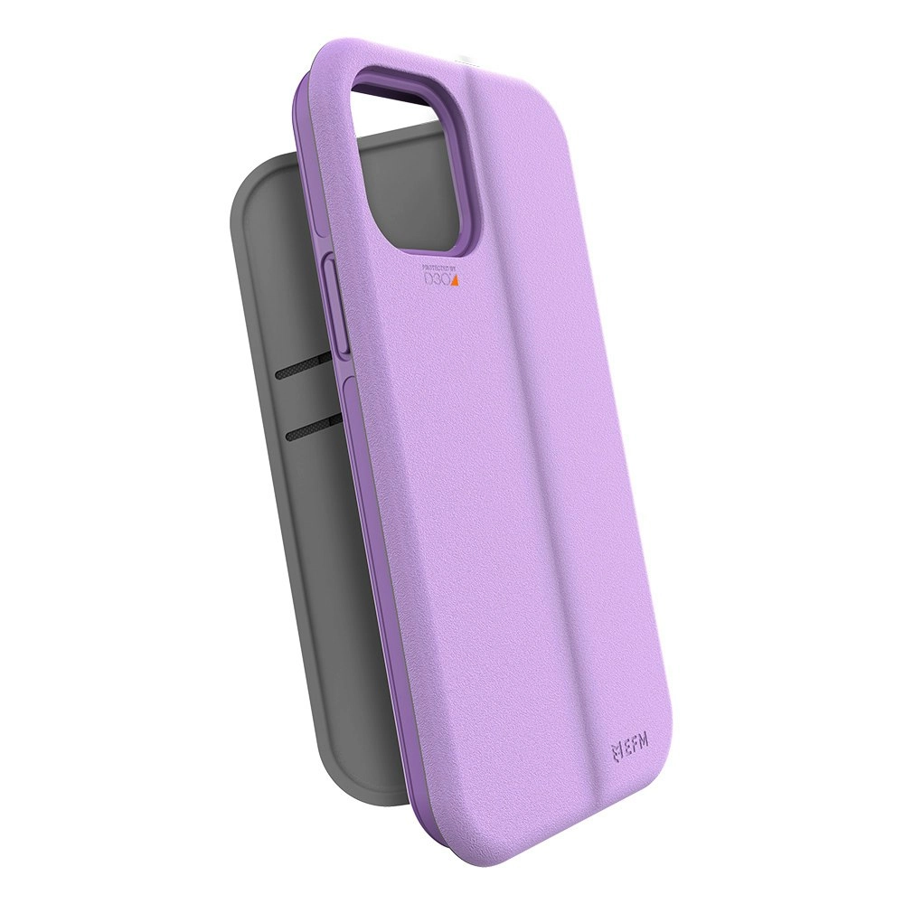 EFM Miami Wallet Case Armour Cover w/ D3O for iPhone 12 Mini 5.4in Heliotrope