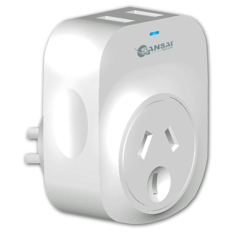 Sansai 2.1A 2xUSB Outlets Surge Protection Charger Adapter f/ iPhone/iPad/iPod