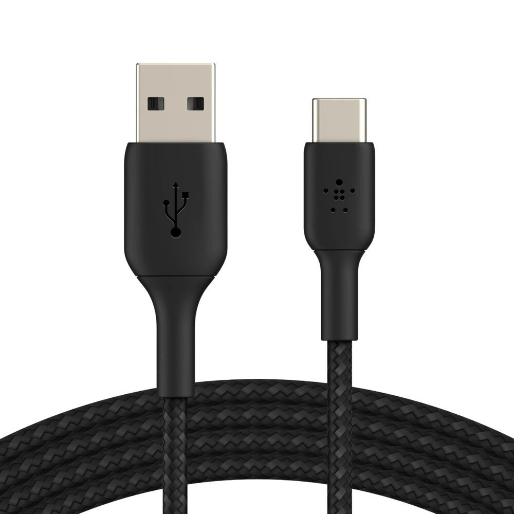 Belkin 15cm USB-A to USB-C Sync Charging Cable Braided for Smartphones Black