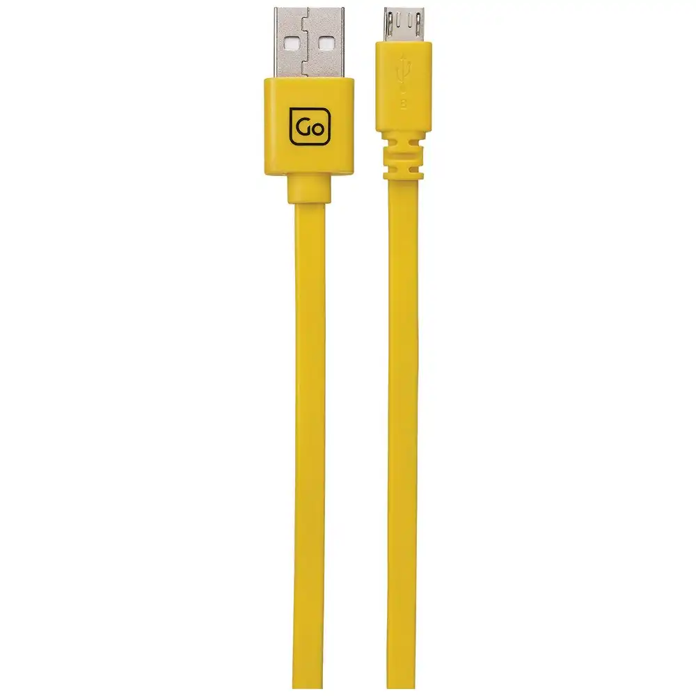 Go Travel High Speed  Charge + Sync 2m Micro USB Flat Cable for Phones Yellow