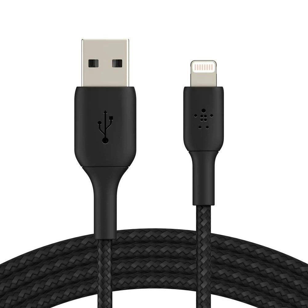 Belkin 1m Braided Lightning MFI-Certified to USB-A Cable for Apple iPhone Black