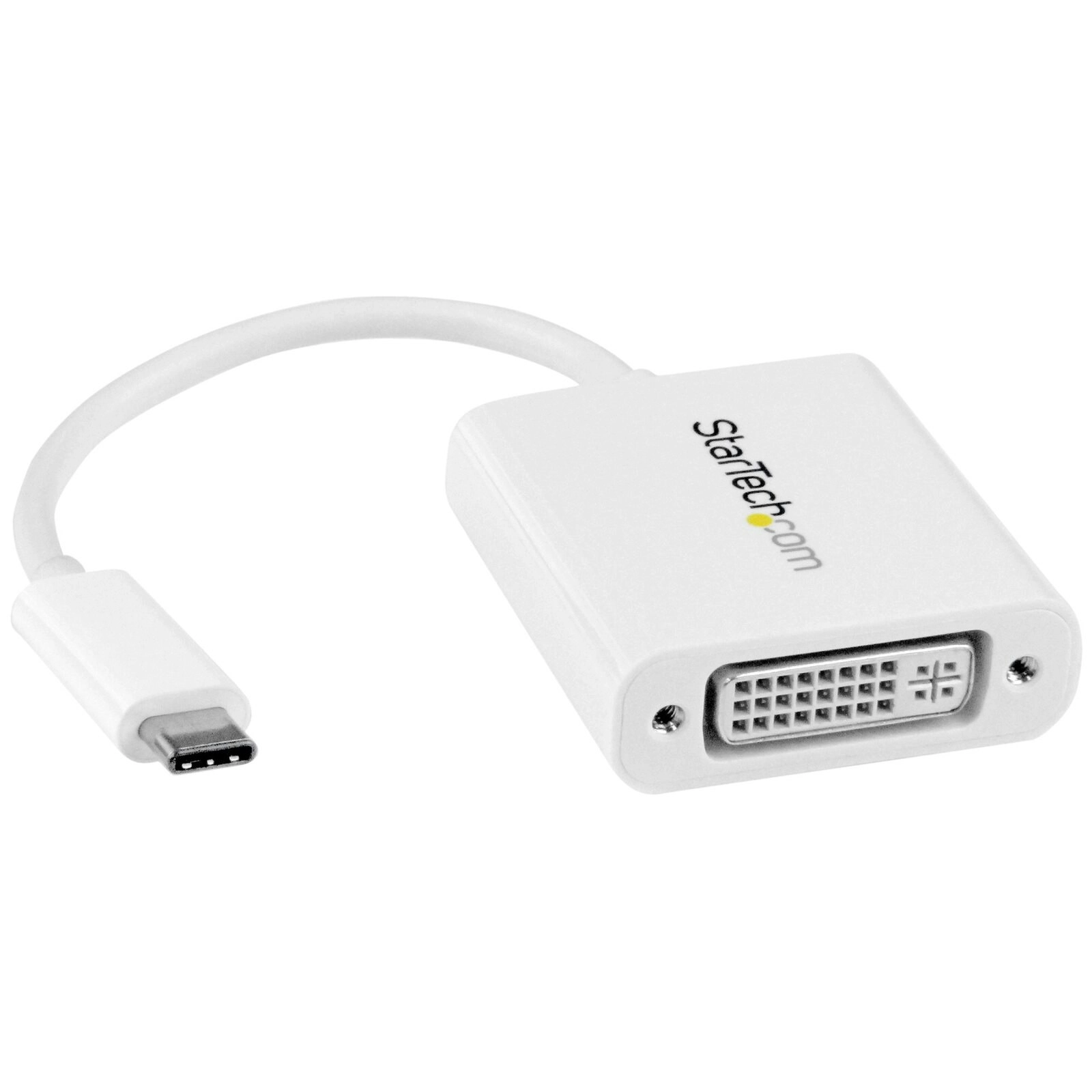 Star Tech USB-C To DVI Adapter 1080p WHT For Chrombook/Mac/Laptop Thunderbolt 3