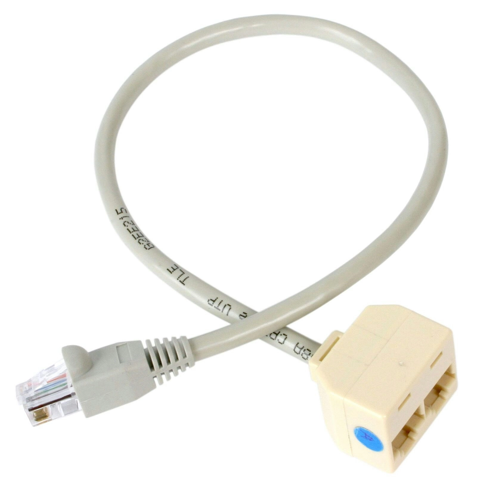 Star Tech 2-to-1 RJ45 Splitter Cable Adapter Female To Male PC/Servers/Network