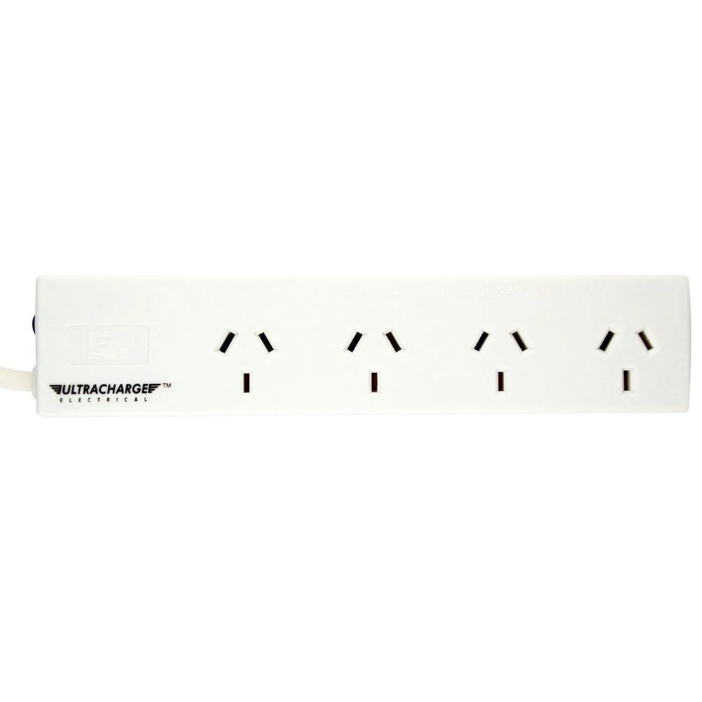 UltraCharge Power Board 4 Way Socket Slot 250V 10Amp Wall Mount Powerboard White