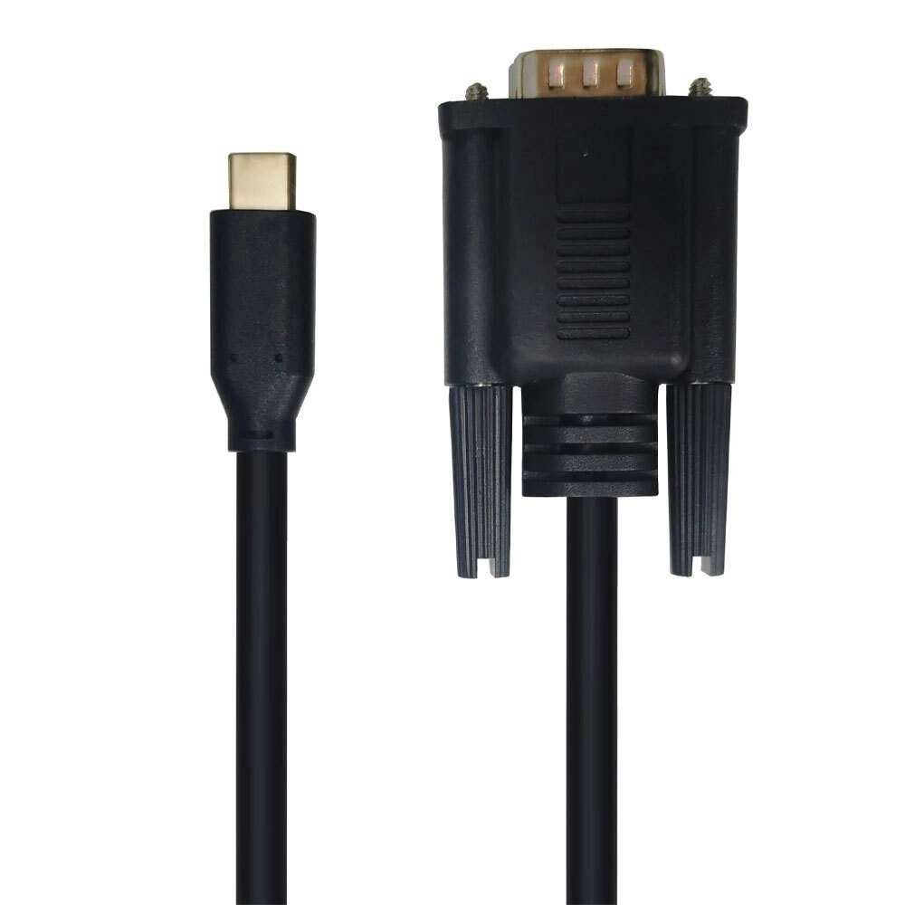 Cruxtec 4.5mm Nickel USB-C Male To VGA Male Cable 2m Black 1080P/60Hz Aluminium