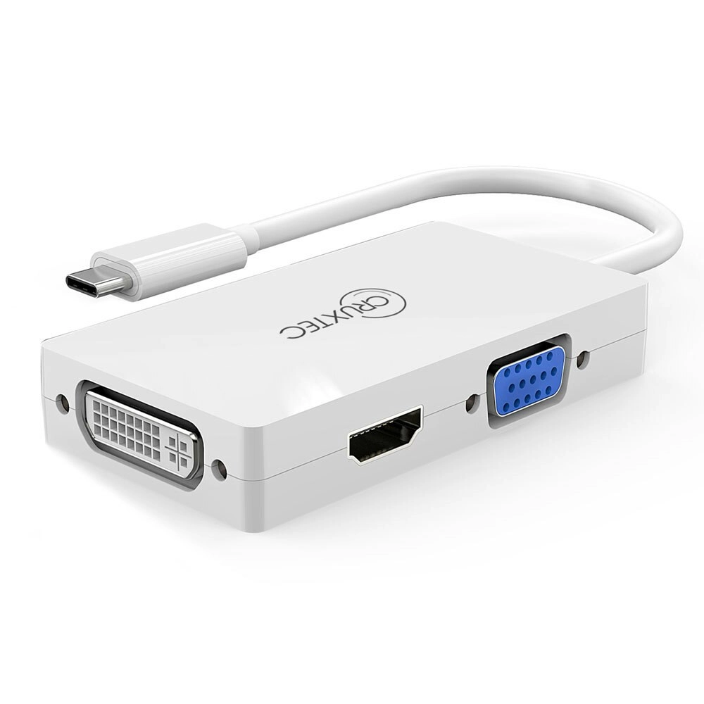 Cruxtec 4.7mm USB-C Male To HDMI/DVI/VGA 15cm Cable Adapter w/ MST 1080P/60Hz