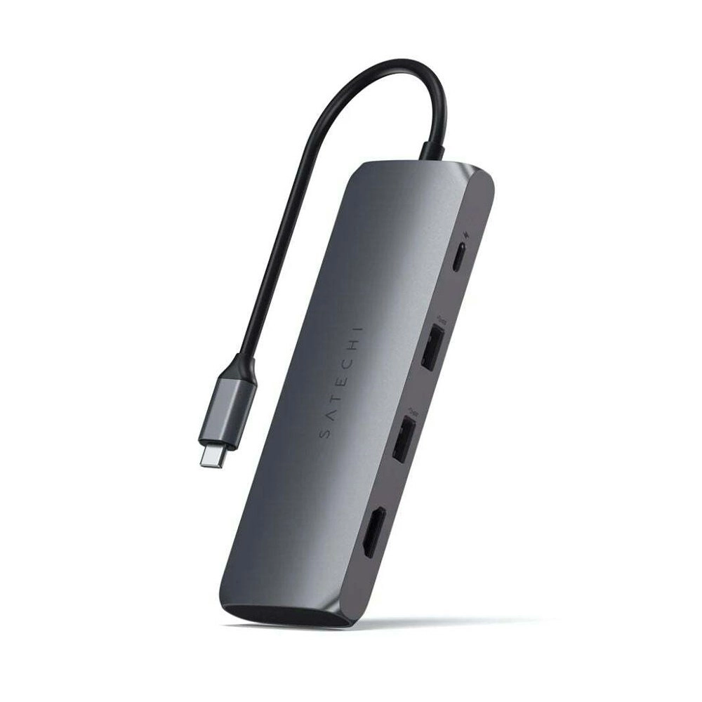 Satechi Hybrid Space Grey USB-C Male To Female Multiport Adapter w/SSD Enclosure