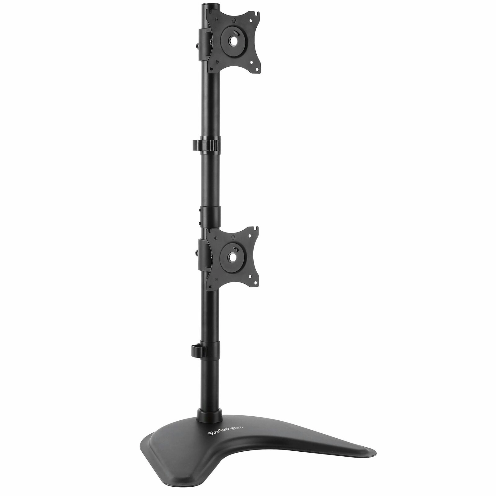 Star Tech Vertical Dual 10kg Per Monitor Steel Stand VESA Mount for 27in Display